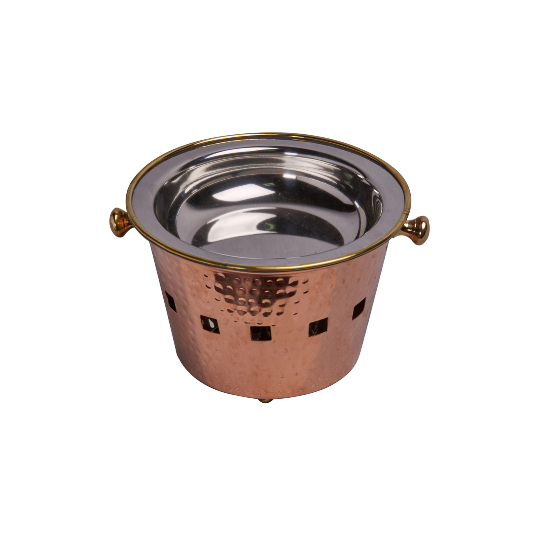 Mr.COPPER Copper/Steel/Brass Snacks Warmer With Brass Handle