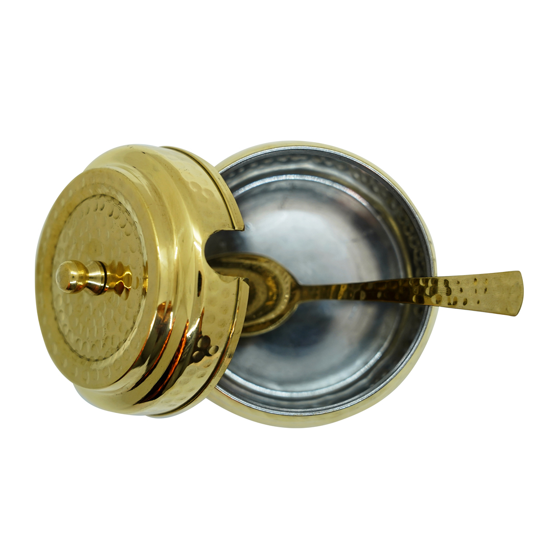 Brass Ghee Pot Hammered 200 ml - Image 3